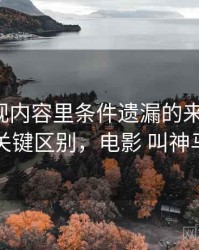 神马影视内容里条件遗漏的来龙去脉：关键区别，电影 叫神马