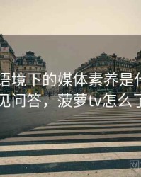 菠萝TV语境下的媒体素养是什么：常见问答，菠萝tv怎么了