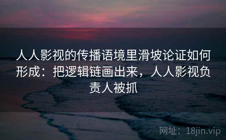 人人影视的传播语境里滑坡论证如何形成：把逻辑链画出来，人人影视负责人被抓