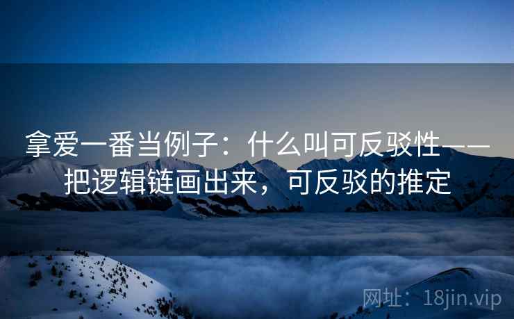 拿爱一番当例子：什么叫可反驳性——把逻辑链画出来，可反驳的推定