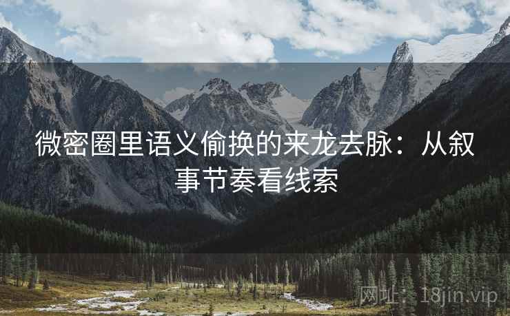 微密圈里语义偷换的来龙去脉：从叙事节奏看线索