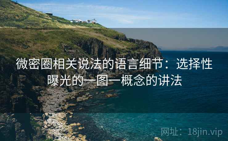 微密圈相关说法的语言细节：选择性曝光的一图一概念的讲法