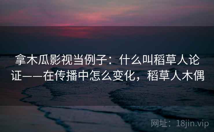 拿木瓜影视当例子：什么叫稻草人论证——在传播中怎么变化，稻草人木偶